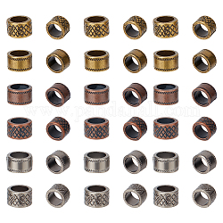 Arricraft 60 pz 2 stili di perline tibetane vintage, 3 colonna di colori tubo in lega perline distanziatrici in metallo perline distanziatrici sfuse macroporose per gioielli collana braccialetto foro da 8 mm