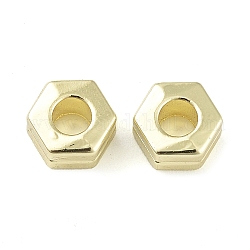Наберешь металлизации шарики сплава, шестиугольник, золотые, 6.5x7x4.5 мм, отверстие : 3 мм