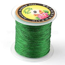 Round Metallic Thread, Embroidery Thread, 3-Ply, Green, 0.4mm, about 164.04 yards(150m)/roll