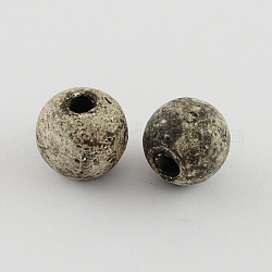 Handmade China Clay Beads Antique Porcelain Beads, Ceramic Round Beads for Beaded Jewelry Making, Coffee, 13x12x12mm, Hole: 3mm