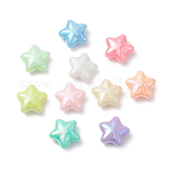 Uv perles acryliques de placage, iridescent, étoiles du nord, couleur mixte, 19x20.5x9mm, Trou: 2mm
