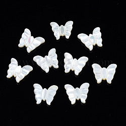 Cuentas de concha natural de blanco, mariposa, 10x11.5x2mm, agujero: 0.7 mm