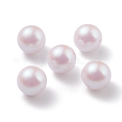 Plastikperlen mit Pompons, Nachahmung Perlen, mittig gebohrt, Runde, rosa, 7.5~8 mm, Bohrung: 1.2 mm