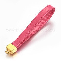 Multifunction PU Leather Mobile Straps, with Plastic Findings, Cerise, 107~109x9.5~10mm