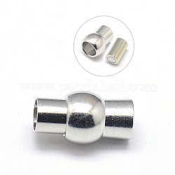 Messing-Magnetverschlüsse mit Klebeenden, Platin Farbe, 16x9 mm, Bohrung: 5 mm
