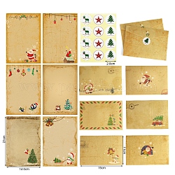 12 Blatt Briefpapier und 6 Briefumschläge, mit 12 stücke runde aufkleber, Weihnachten themed Muster, zum Festgruß, Party Einladung, rauchig, paket: 215x158x6mm