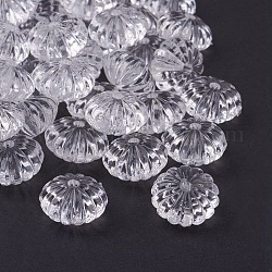 Perline acrilico trasparente, zucca, satinato bianco, 14x9.4mm, Foro: 2 mm