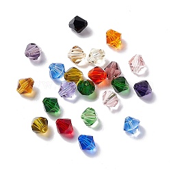 Имитация австрийских кристаллов, класс AAA, граненые, двухконусные, разноцветные, 8x8 мм, отверстие : 0.9~1 мм