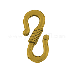 Tibetan Style Alloy S-Hook Clasps, Lead Free, Antique Golden, 24x11.5x3mm, Hole: 4.5x7mm, about 380pcs/1000g
