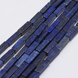 Chapelets de perles en lapis-lazuli naturel, teinte, cuboïde, 13x5x5mm, Trou: 1mm, Environ 29 pcs/chapelet, 15.3 pouce (39 cm)