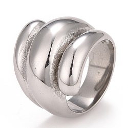 304 anello grosso strutturato in acciaio inossidabile per uomo donna, colore acciaio inossidabile, taglia americana 6 1/4 (16.7 mm) ~ taglia americana 9 (18.9 mm)