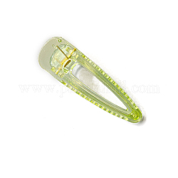 Transparent Candy Color Plastic Alligator Hair Clips, for Girls Fashion Kids Hair Accessories, Green Yellow, 80mm
