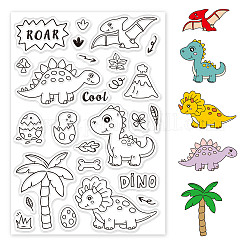 GLOBLELAND Dinosaurs Silicone Clear Stamps Transparent Stamps for Festival Birthday Cards Making DIY Scrapbooking Photo Album Decoration Paper Craft