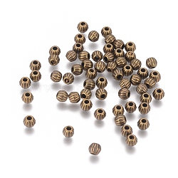 Perles de séparateur de style tibétain , sans plomb & sans nickel & sans cadmium , Toupie, couleur de bronze antique, taille: environ 4 mm de long,  largeur de 4.5 mm, trou: 1 mm.