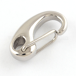 Polished 316 Surgical Stainless Steel Keychain Clasp Findings, Snap Clasps, Stainless Steel Color, 26x12.5x5mm, Hole: 4x6mm