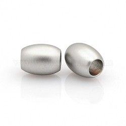 Brass Barrel Beads, Platinum, 9x7mm, Hole: 3.5mm
