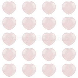 Hobbiesay 20 Uds piedra de Palma de corazón de cuarzo rosa natural, piedra de bolsillo para la meditación de equilibrio de energía, 15.2x15x9.2mm