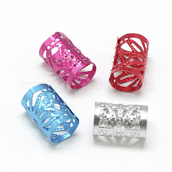 Dreadlocks en aluminium perles décoration de cheveux, poignets de cheveux, colonne, couleur mixte, 15x10mm, Trou: 9mm