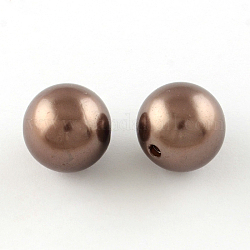 Cuentas redondas de plástico perlas de imitación de abs, camello, 20mm, agujero: 2 mm, aproximamente 120 unidades / 500 g