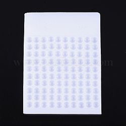 Contre les cartes de perles en plastique, blanc, pour compter 4mm 100 perles, 7.8x5.3x0.4 cm