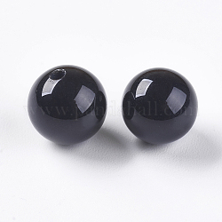 Natürliche schwarze Onyxperlen, Hälfte gebohrt, gefärbt und erhitzt, Runde, 8 mm, Bohrung: 1 mm