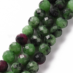 Rubino naturale in perline zoisite fili, tondo, sfaccettato, 6mm, Foro: 0.8 mm, circa 61~62pcs/filo, 15.35 pollice (39 cm)