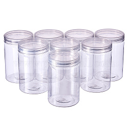 BENECREAT 8 PACK 250ml Empty Clear Plastic Slime Storage Favor Jars Wide-mouth Plastic Containers for display, storage, packaging,organizing and showcasing (6.3cm x 9.8cm)