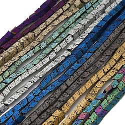 Fili di perle di roccia lavica naturale elettrodeposta, freccia, colore misto, 9x8.5x4mm, Foro: 1 mm, circa 57pcs/filo, 16.54'' (42 cm)