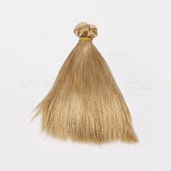 Nachgeahmtes Mohair langes glattes Haar Puppenperücke Haar, für diy girls bjd macht zubehör, dunkelgolden, 150~1000 mm