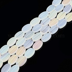 Chapelets de perles en verre imitation jade, ovale, colorées, 10x6x3mm, Trou: 1mm, Environ 54~60 pcs/chapelet, 20.47~23.62'' (52~60 cm)