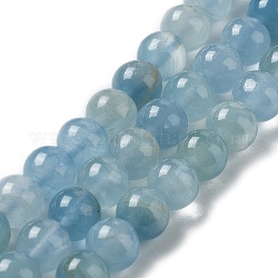 Fili di perline di calcite blu naturale, tondo, 8mm, Foro: 0.9 mm, circa 53pcs/filo, 15.55 pollice (39.5 cm)