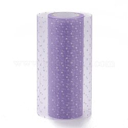Cintas de malla decorativa con purpurina, tela de tul, para la decoración del banquete de boda, faldas decoracion haciendo, lila, 5.90~5.94 pulgada (15~15.1 cm), 10 yardas / rodillo