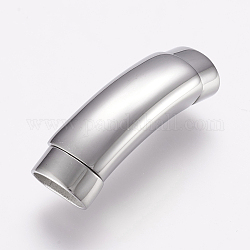 304 Magnetverschluss aus Edelstahl mit Klebeenden, Tube, Edelstahl Farbe, 39x13x9 mm, Bohrung: 7.5x11 mm