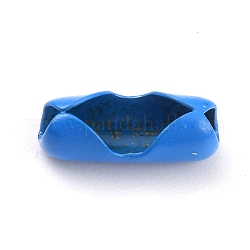 Латунные соединения шаровой цепи, Плут синий, 10x3.5~4 мм, отверстие : 3 мм