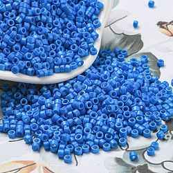 Perles de rocaille en verre, cylindre, Dodger bleu, 2.5x2mm, Trou: 1.4mm, environ 45359 pcs / livre