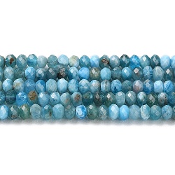 Chapelets de perles en apatite naturelle, facette, rondelle, 3x2mm, Trou: 0.7mm, Environ 168 pcs/chapelet, 15.35~15.43 pouce (39~39.2 cm)
