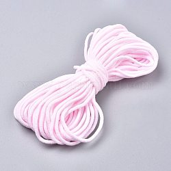 Banda elástica de nylon para bucle de oreja cubierta de boca, Boca cubierta cordón elástico, Material de cubierta de boca desechable de diy, rosa, 2~3 mm, 5 paquete / bolsa, 10 yardas / paquete