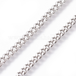 Cadenas de 304 acero inoxidable, cadenas retorcidas, sin soldar, color acero inoxidable, 2.7mm, Enlaces: 3.8x2.7x0.8 mm