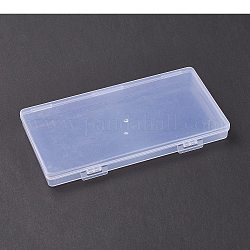 (vente en liquidation défectueuse : rayure) boîte en polypropylène, Contenants de perles en plastique, rectangle, clair, 8.9x16.5x1.6 cm