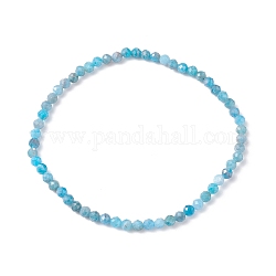 Bracelet extensible en perles d'apatite naturelle de 3 mm pour fille et femme, diamètre intérieur: 2-1/4 pouce (5.65 cm), perles: 3 mm