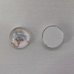 Cabochons di vetro, rotondo e piatto, modello di nota musicale, colorato, 10x4mm, 140pcs/scatola
