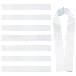 CRASPIRE 8Pcs Blank Satin Sashs, Shoulder Strap, for DIY Plain Pageant Sash, Party Decoration Accessories, White, 160x95x0.1mm