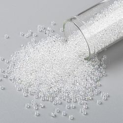 Cuentas de semillas redondas toho, Abalorios de la semilla japonés, (161) cristal ab transparente, 11/0, 2.2mm, agujero: 0.8 mm, aproximamente 5555 unidades / 50 g