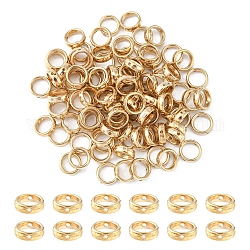 100Pcs CCB Plastic Bead Frames, Ring, Light Gold, 12x4mm, Hole: 1.6mm