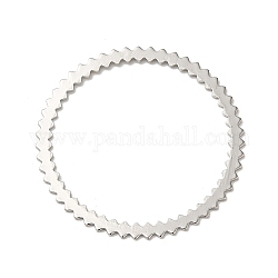 Anillos de unión de latón chapado en rejilla de anillo de engranaje, Plateado de larga duración, Platino, 30x0.5mm, diámetro interior: 25.5 mm