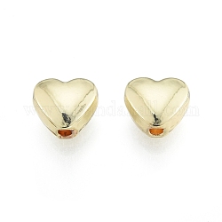 Perles en alliage, sans cadmium et sans plomb, cœur, or clair, 7.5x8x4mm, Trou: 1.4mm