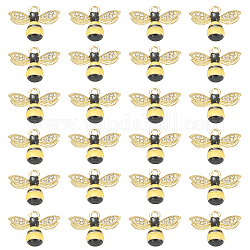Sunclue 1 коробка 24 шт сплава эмали пчелы амулеты золотые медоносные пчелы с кристаллом горный хрусталь кулон для изготовления ювелирных изделий шарм ожерелья браслеты серьги diy принадлежности для рукоделия аксессуары