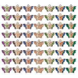 25 Uds. 5 estilos de aleación esmalte colgante gradiente bicolor mariposa diy pendientes llavero colgante accesorios materiales, color mezclado, 21.7x15.3mm, agujero: 1.8 mm