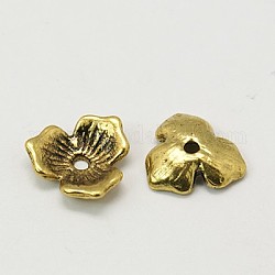 Tibetischen Stil Perlen Kappen, Bleifrei und cadmium frei, Antik Golden Farbe, ca. 11 mm Durchmesser, 2.5 mm dick, Bohrung: 1.5 mm