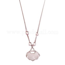 925 подвесные стерлингового серебра ожерелья, с кошачьим глазом и цепями для коробок, Замок долговечности, белые, платина